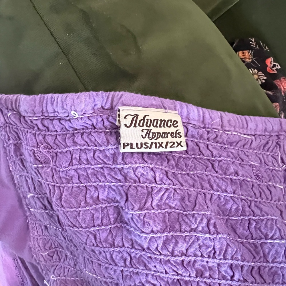 Fairycore Lavender Floral Lace-Up Midi Dress (adjustable waist) - Picture 2 of 7